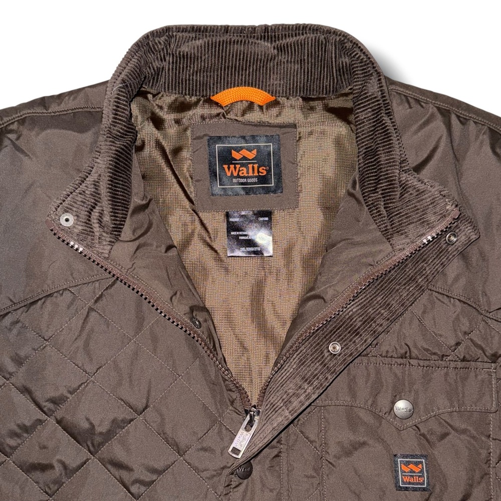 Walls Outdoor Goods Mens 2XL Brown Quilted 3M Thinsulate Vest YE292DA9